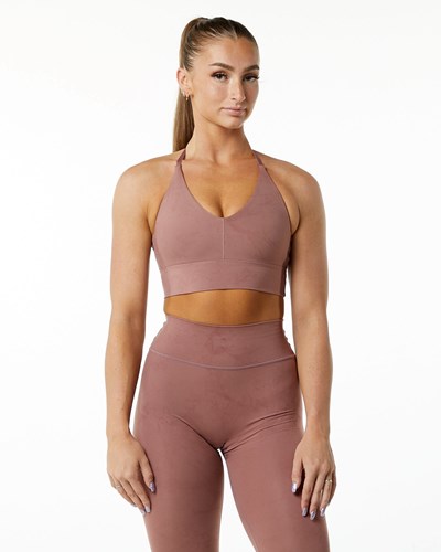 Alphalete Medium-Impact Luxury Sports Bra Rosas | XADFGJ904