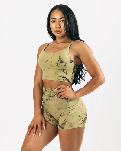 Alphalete Medium-Impact Luxury Sports Bra Verde | ZFBTAM657