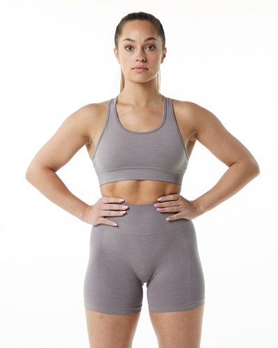 Alphalete Medium-Impact Seamless Sports Bra Gris | PYOELN196