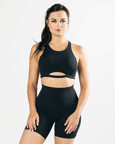 Alphalete Medium-Support One Piece Sports Bra Negras | AGKTPU674