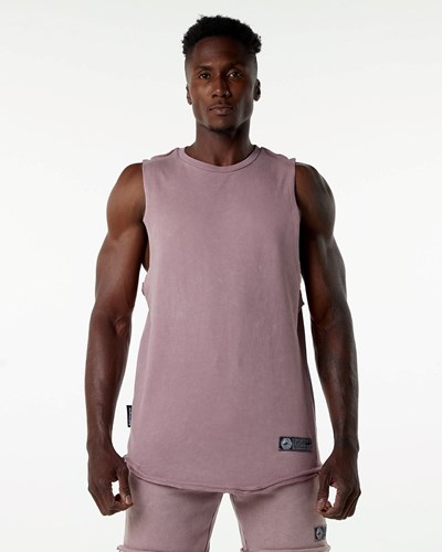 Alphalete Mid-Weight Washed Terry Cutoff Rosas | BLCZWP947