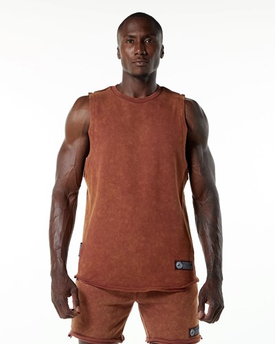 Alphalete Mid-Weight Washed Terry Cutoff Bloodstone | NVRZYL745