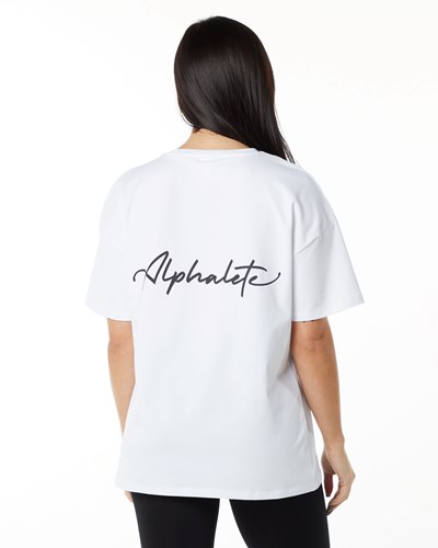 Alphalete Performance Corta Sleeve Blancas | FIEYVL607