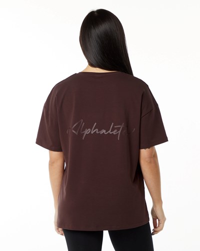 Alphalete Performance Corta Sleeve Burdeos | UVPSHR194