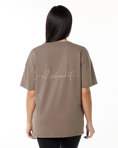 Alphalete Performance Corta Sleeve Mocha | XBZHTV342