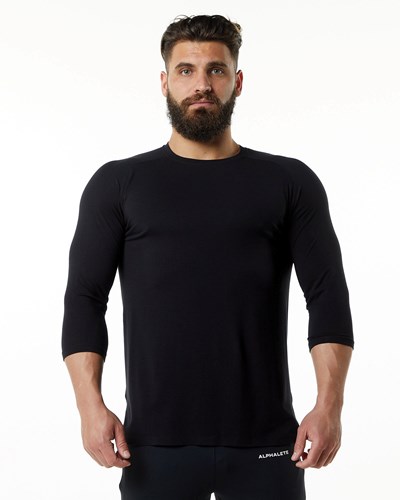 Alphalete Premium 3/4 Sleeve Tee Negras | IRPOZM945