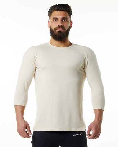 Alphalete Premium 3/4 Sleeve Tee Sahara | YJPCEH407