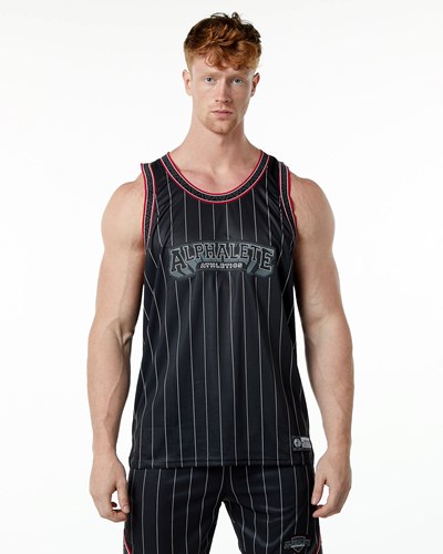 Alphalete Relaxed Fit Jersey Negras | CEXPOA196