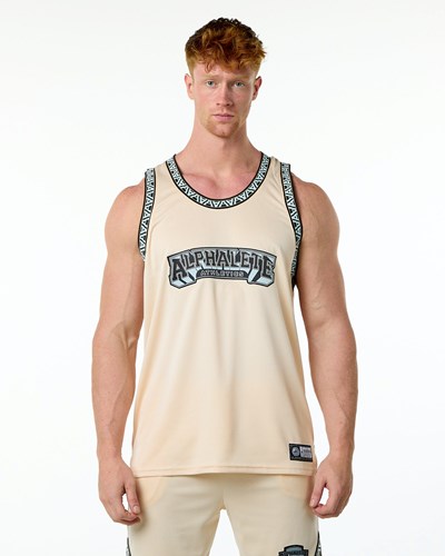 Alphalete Relaxed Fit Jersey Tan | FZVICJ062