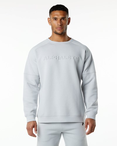 Alphalete Relaxed Interlock Knit Pullover Gris | QTAYBW674