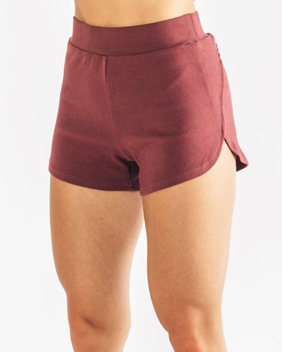 Alphalete Relaxed Single-Brushed High Slit Corta Mahogany | WVSYHE105