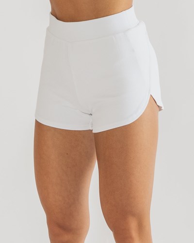 Alphalete Relaxed Single-Brushed High Slit Corta Blancas | XDHAVI842