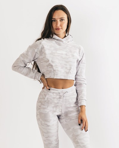 Alphalete Relaxed Single-Brushed Pullover Hoodie Plateadas Camuflaje | QPIJLY594