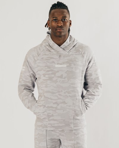 Alphalete Relaxed Single-Brushed Pullover Hoodie Plateadas Camuflaje | UCPBXF835