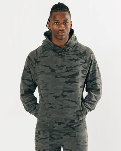 Alphalete Relaxed Single-Brushed Pullover Hoodie Camuflaje | YXMQRI179