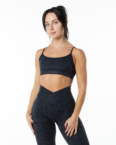 Alphalete Single Brushed Bra Negras | SUXQHD237
