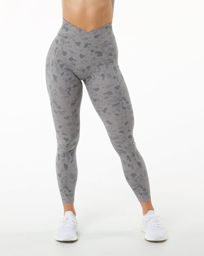 Alphalete Single Brushed Cross-Wrapped Legging Gris | NZYKDC908