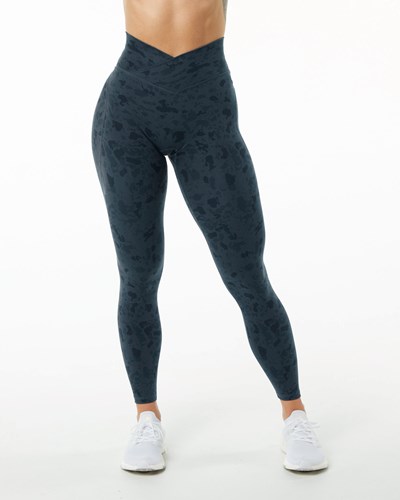 Alphalete Single Brushed Cross-Wrapped Legging Azules | RDOAJP742