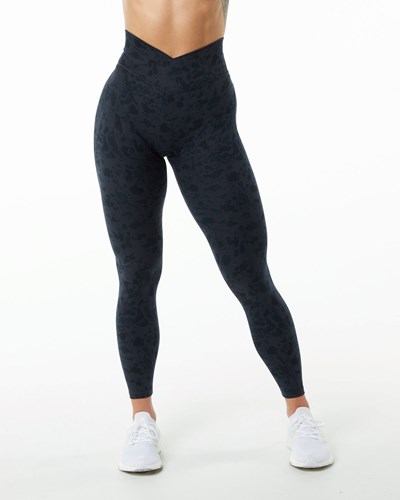 Alphalete Single Brushed Cross-Wrapped Legging Negras | ZNCSVX950