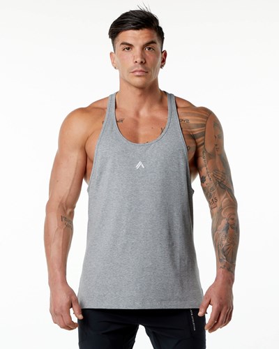 Alphalete Stepped Hem Stringer Gris | CZRQVE791