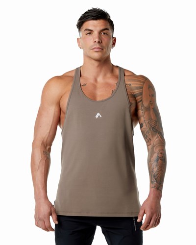 Alphalete Stepped Hem Stringer Mocha | SPQGLO426