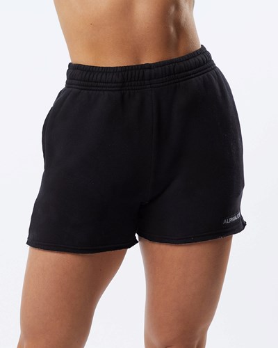 Alphalete Washed 3.5" Fleece Corta Blackbird | EBSGJM920