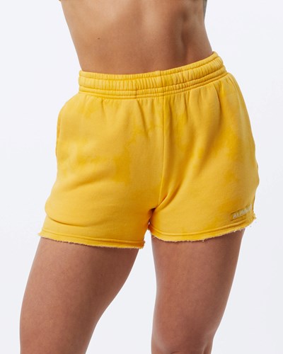 Alphalete Washed 3.5" Fleece Corta Honey | BLQTIJ063