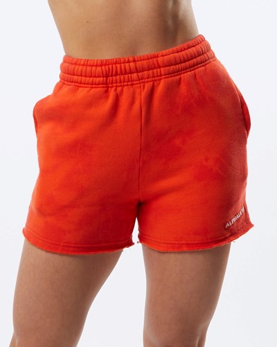 Alphalete Washed 3.5" Fleece Corta Strawberry | CZORHJ140