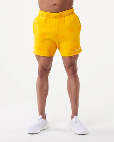 Alphalete Washed 5" Fleece Corta Golden Sun | BJADHY325