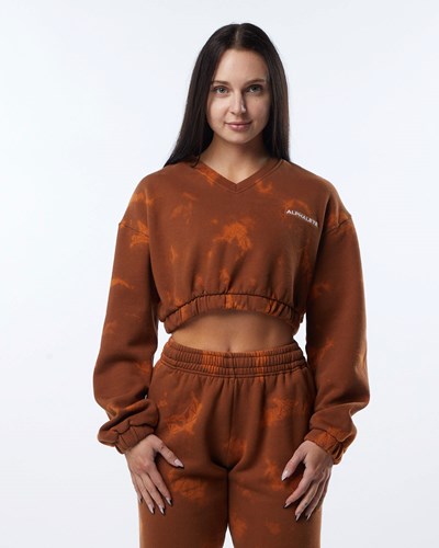 Alphalete Washed V-Neck Fleece Sueter Penny | YSZUJN617