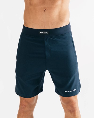 Alphalete Woven 4-Way Stretch 7" Corta Azul Marino | STCXWZ537