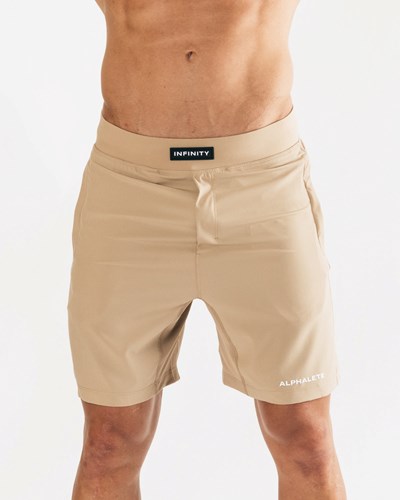 Alphalete Woven 4-Way Stretch 7" Corta Taupe | ZCDPNW349