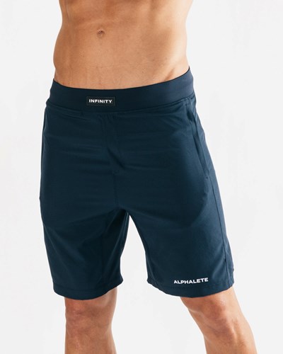 Alphalete Woven 4-Way Stretch 9" Corta Azul Marino | WOANGM839