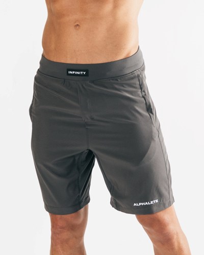 Alphalete Woven 4-Way Stretch 9" Corta Gris Oscuro | EOKUCJ350
