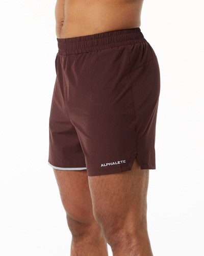 Alphalete Woven Entrenamiento Corta Burdeos | BPKUYE309