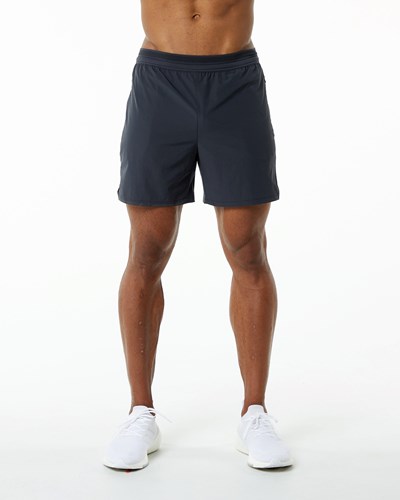 Alphalete Woven Entrenamiento Corta Charcoal | EDFMTN094