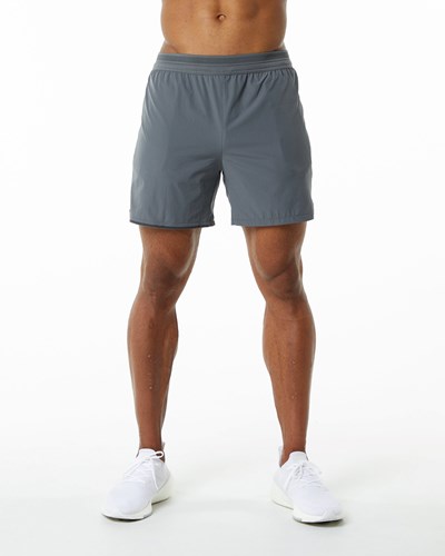 Alphalete Woven Entrenamiento Corta Gris | CTBJDS713