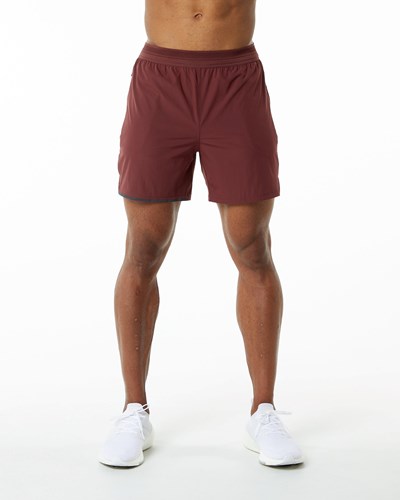 Alphalete Woven Entrenamiento Corta Merlot | ISKXGR256