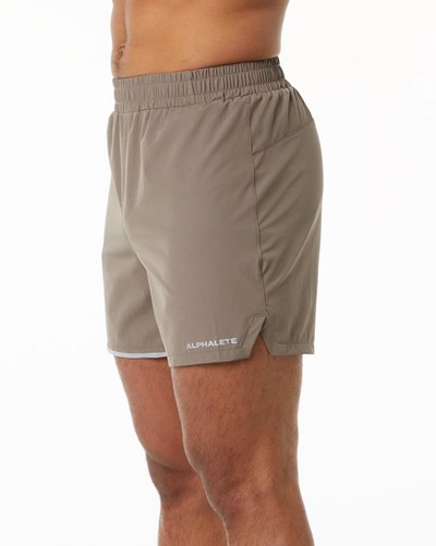 Alphalete Woven Entrenamiento Corta Mocha | VTJZIO129