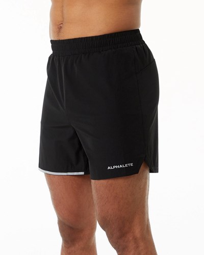 Alphalete Woven Entrenamiento Corta Negras | WNZYUA961