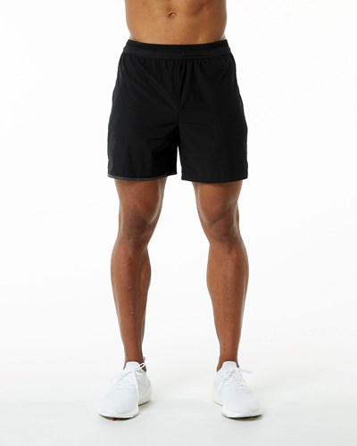 Alphalete Woven Entrenamiento Corta Negras | YMVRQB906