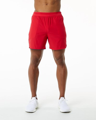Alphalete Woven Entrenamiento Corta Rojas | NPSRUW359