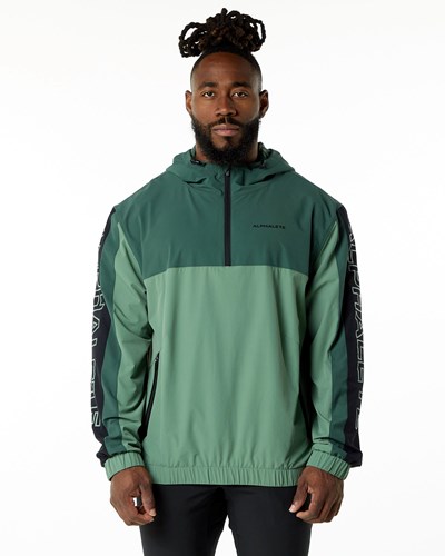 Alphalete Woven Performance Jacket Wild Sage | BGJQLX035